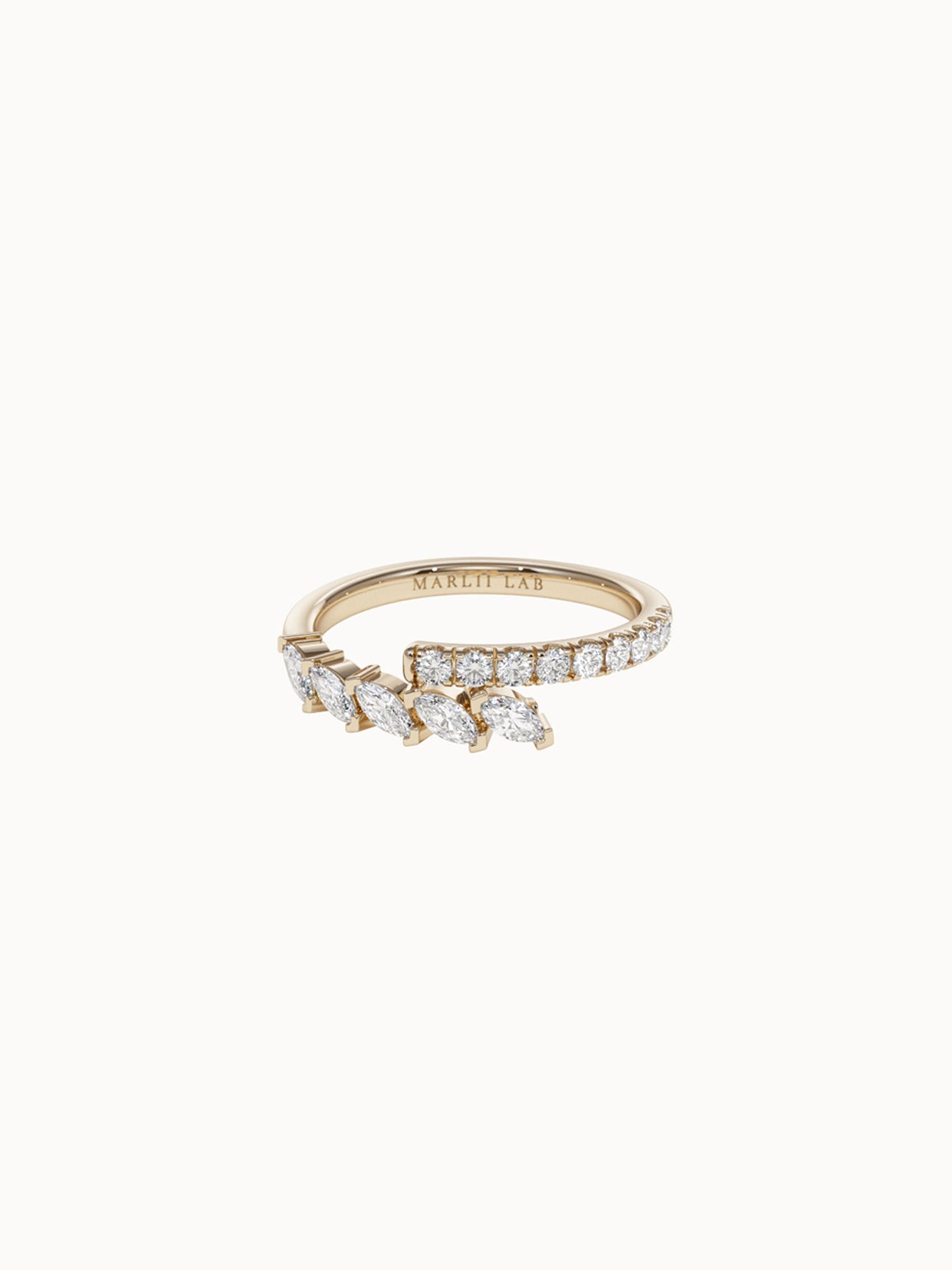 Marquise-and-Pave-Diamond-Crossover-Ring-Yellow-Gold-MARLII-LAB