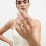 Old Mine Moval Diamond in Bezel Setting