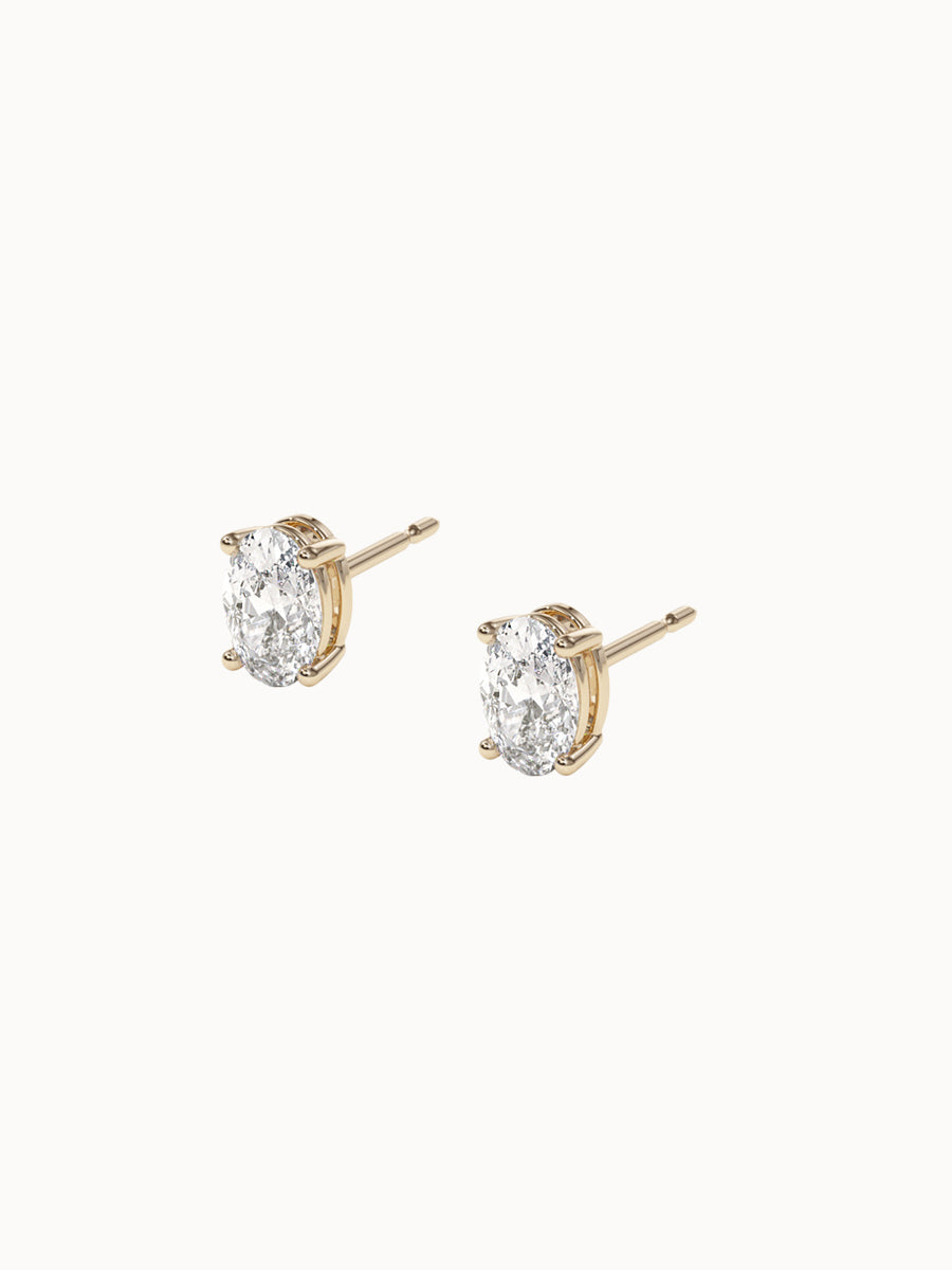 Oval-Cut-Diamond-Studs-6.5x4.5mm-Yellow-Gold-MARLII-LAB