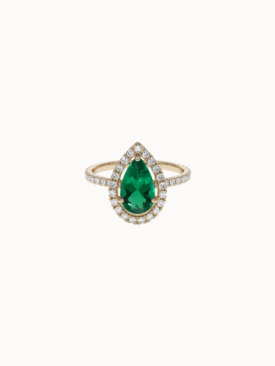 Pear-Cut-Emerald-Halo-Engagement-Ring-Yellow-Gold-MARLII-LAB