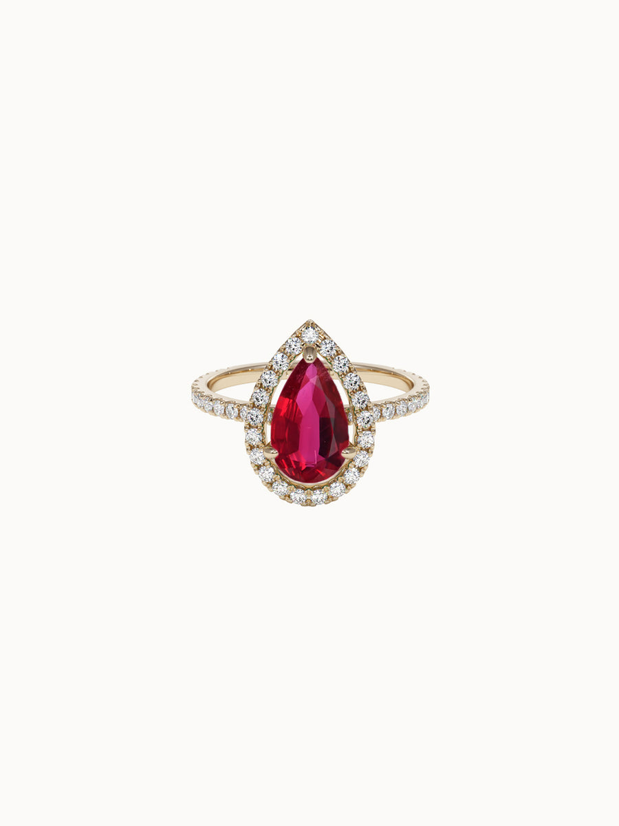 Pear-Cut-Ruby-Halo-Engagement-Ring-Yellow-Gold-MARLII-LAB