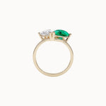 Pear-Cut-Toi-et-Moi-Diamond-and-Emerald-Engagement-Ring-Yellow-Gold-MARLII-LAB