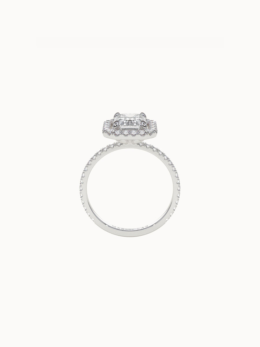 Emerald-Cut-Diamond-Halo-Engagement-Ring-White-Gold-MARLII-LAB