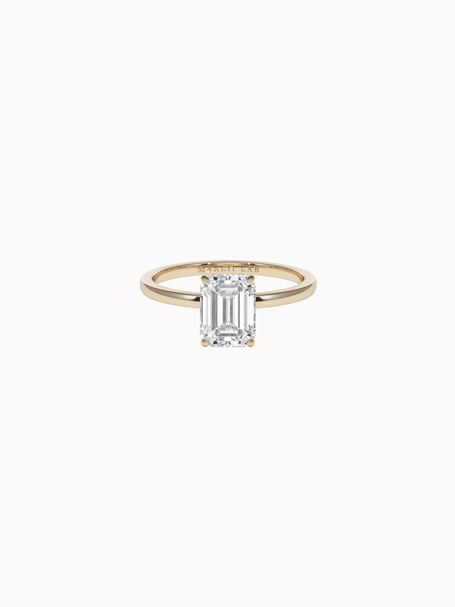Solitaire-Diamond-Emerald-Cut-Engagement-Ring-Yellow-Gold-MARLII-LAB