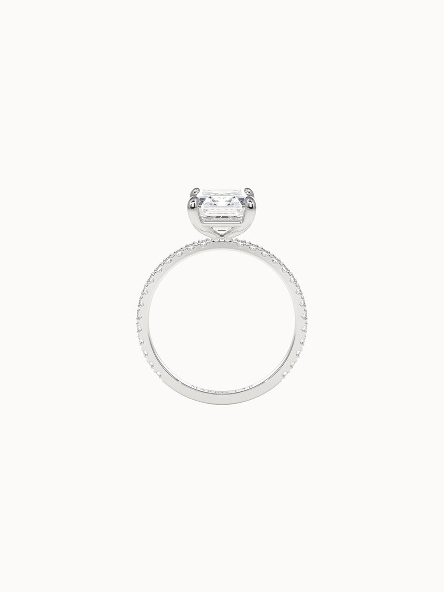 Solitaire-Diamond-Emerald-Cut-Engagement-Ring-with-Pave-Band-White-Gold-MARLII-LAB