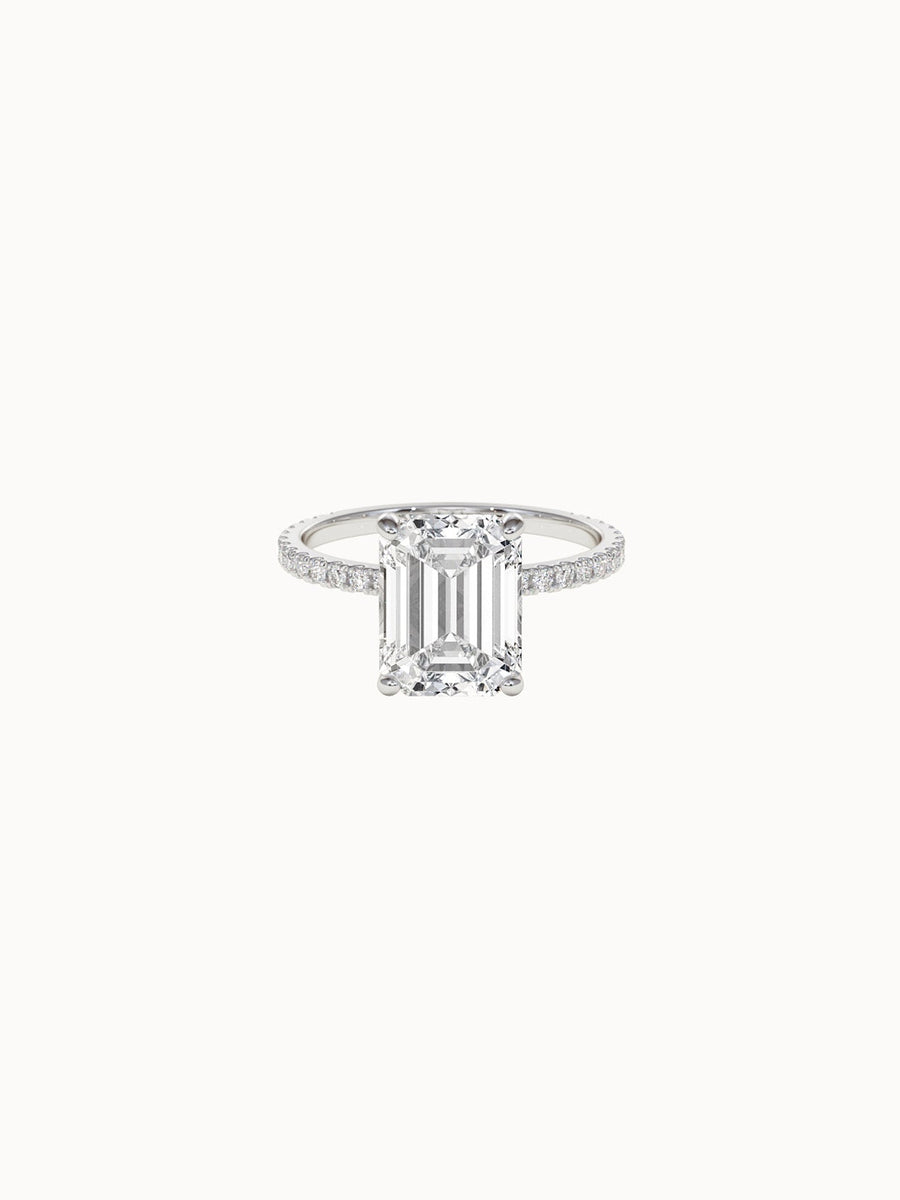 Solitaire-Diamond-Emerald-Cut-Engagement-Ring-with-Pave-Band-White-Gold-MARLII-LAB