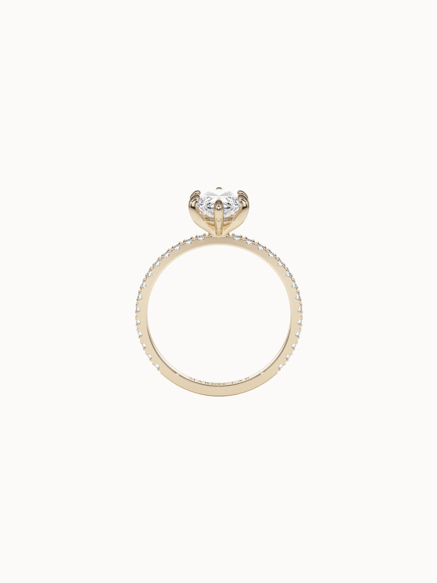      Solitaire-Diamond-Marquise-Cut-Engagement-Ring-with-Pave-Band-Yellow-Gold-MARLII-LAB