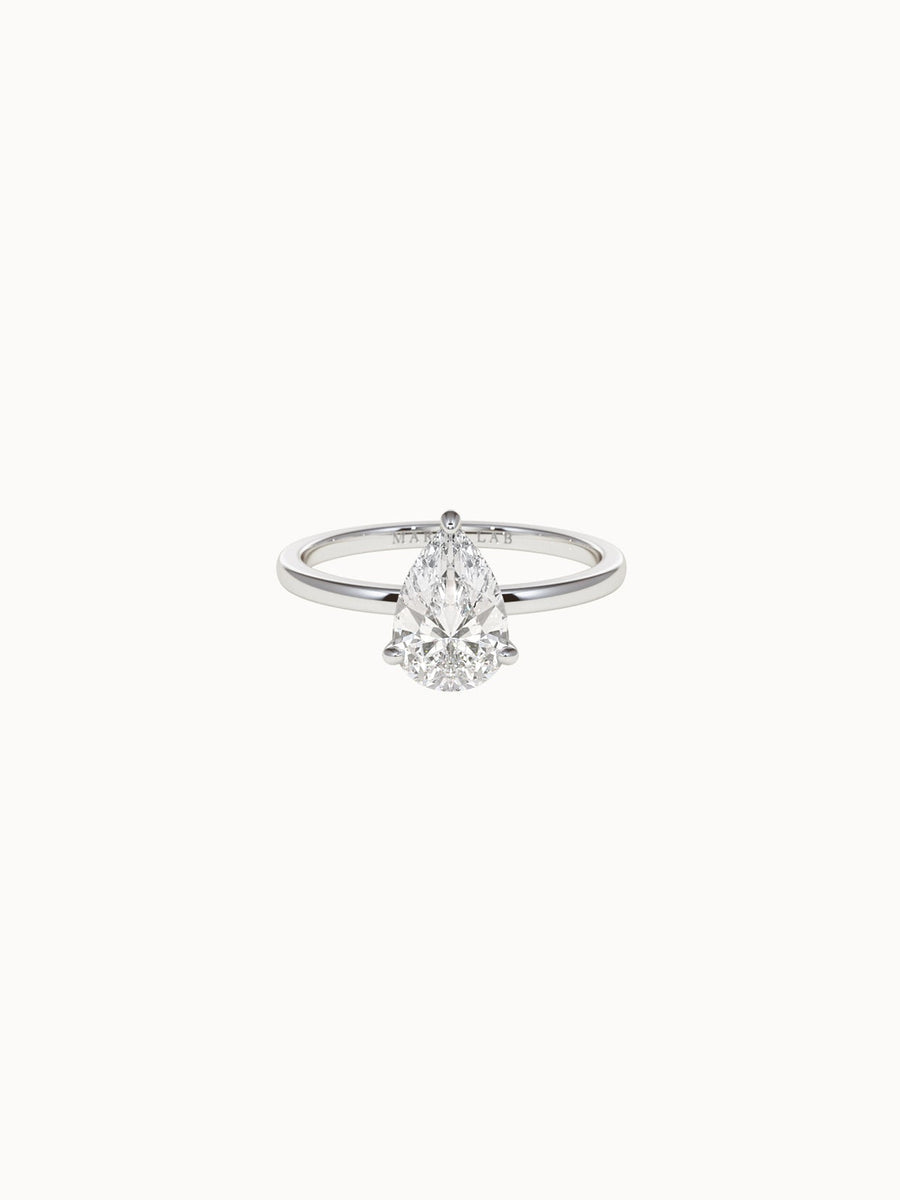 Solitaire-Diamond-Pear-Cut-Engagement-Ring-White-Gold-MARLII-LAB