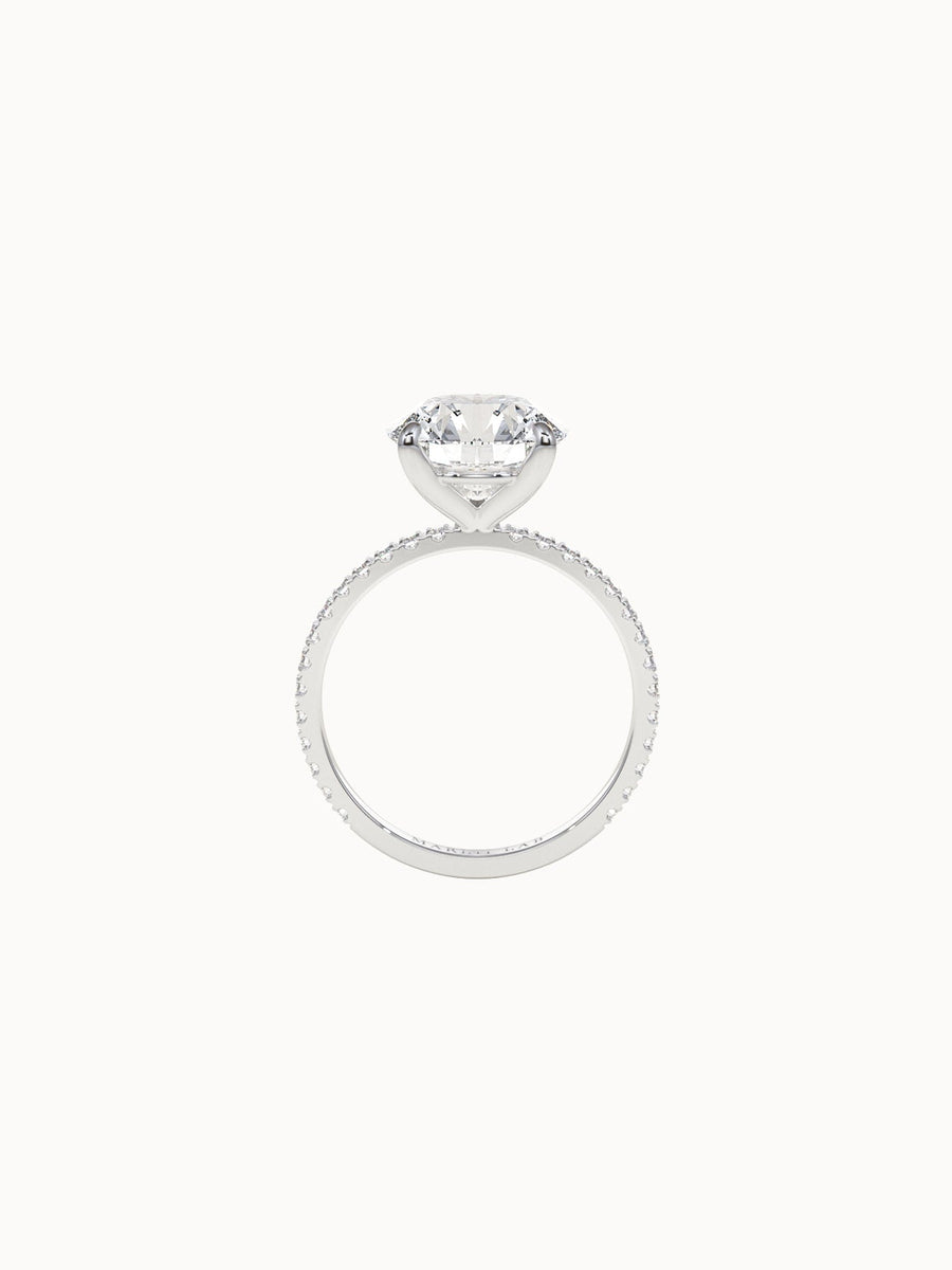Solitaire-Diamond-Round-Cut-Engagement-Ring-with-Pave-Band-4-Claw-White-Gold-MARLII-LAB