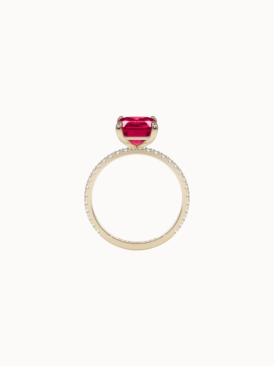 Solitaire-Ruby-Emerald-Cut-Engagement-Ring-With-Pave-Band-Yellow-Gold-MARLII-LAB