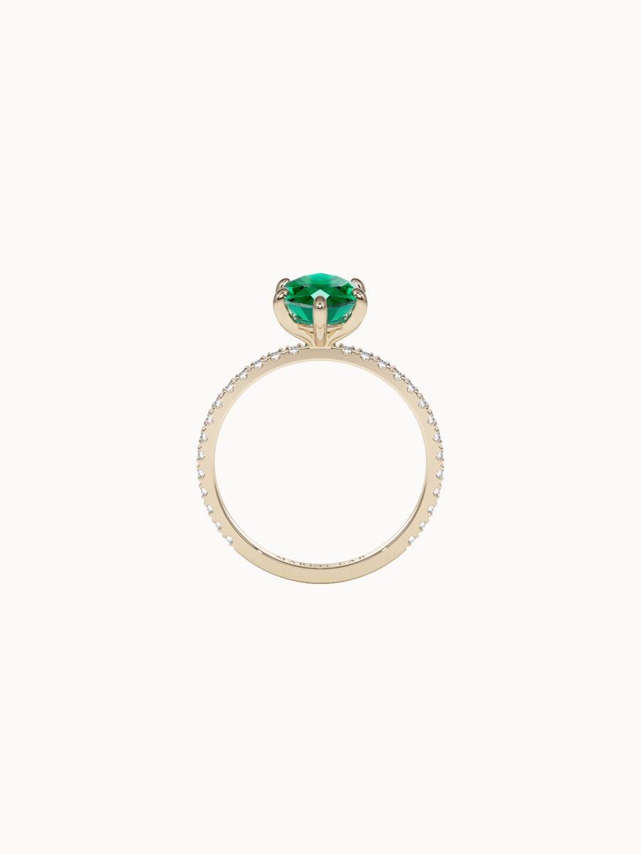 Solitaire-Emerald-Marquise-Cut-Engagement-Ring-with-Pave-Band-Yellow-Gold-MARLII-LAB