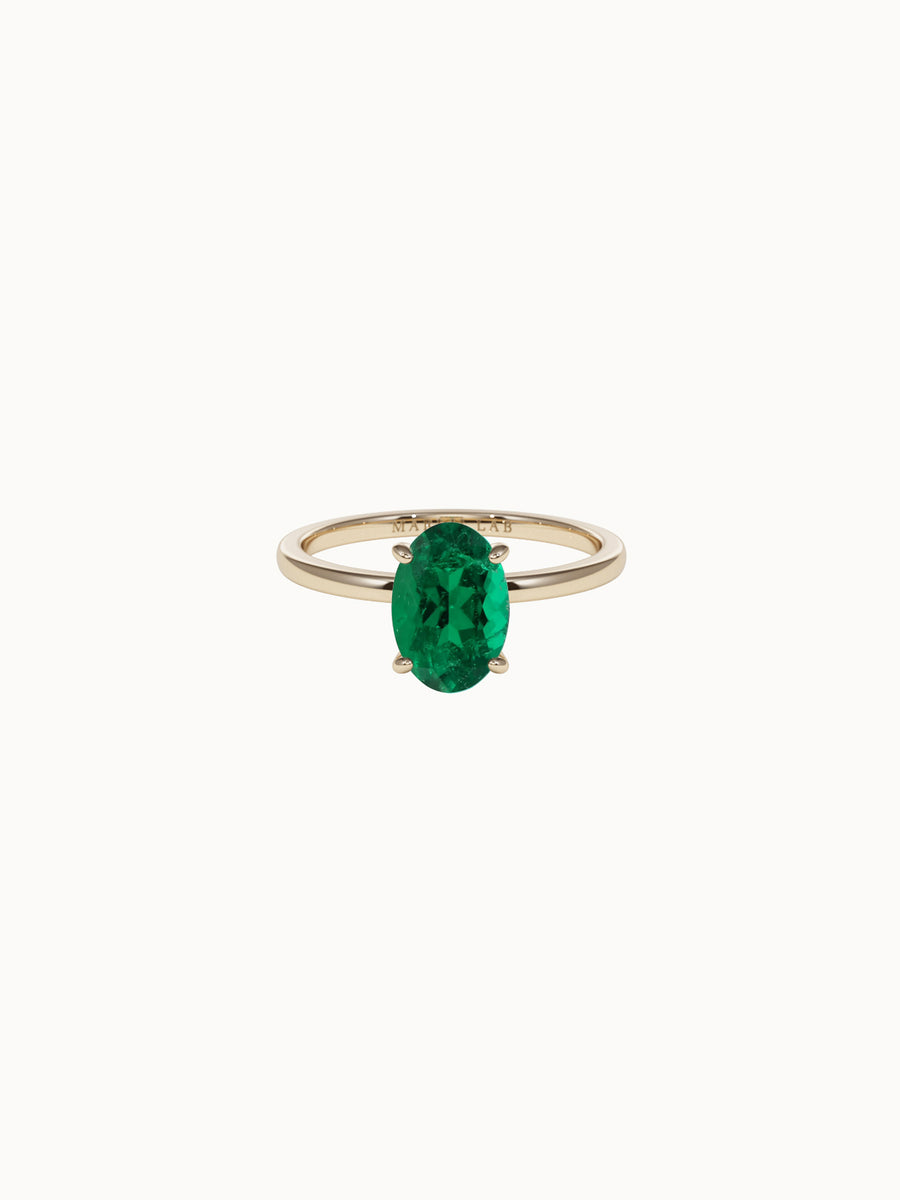 Solitaire-Oval-Cut-Emerald-Engagement-Ring-Yellow-Gold-MARLII-LAB