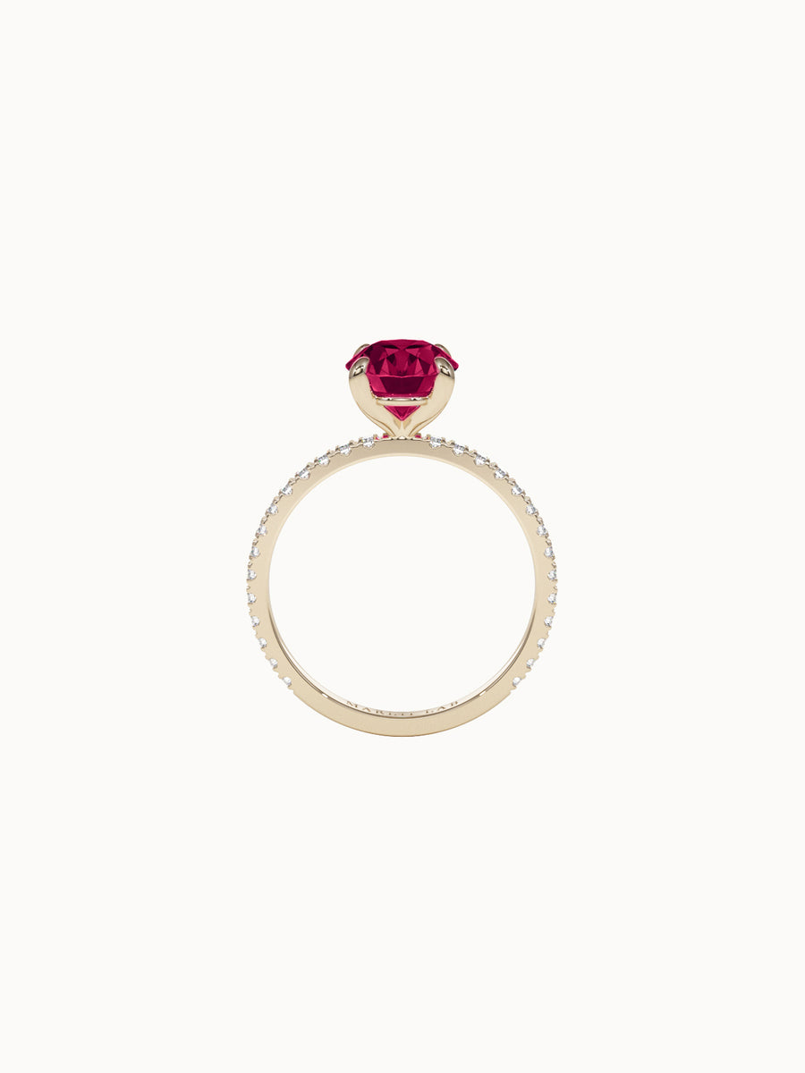Solitaire-Ruby-Oval-Cut-Engagement-Ring-With-Pave-Band-Yellow-Gold-MARLII-LAB