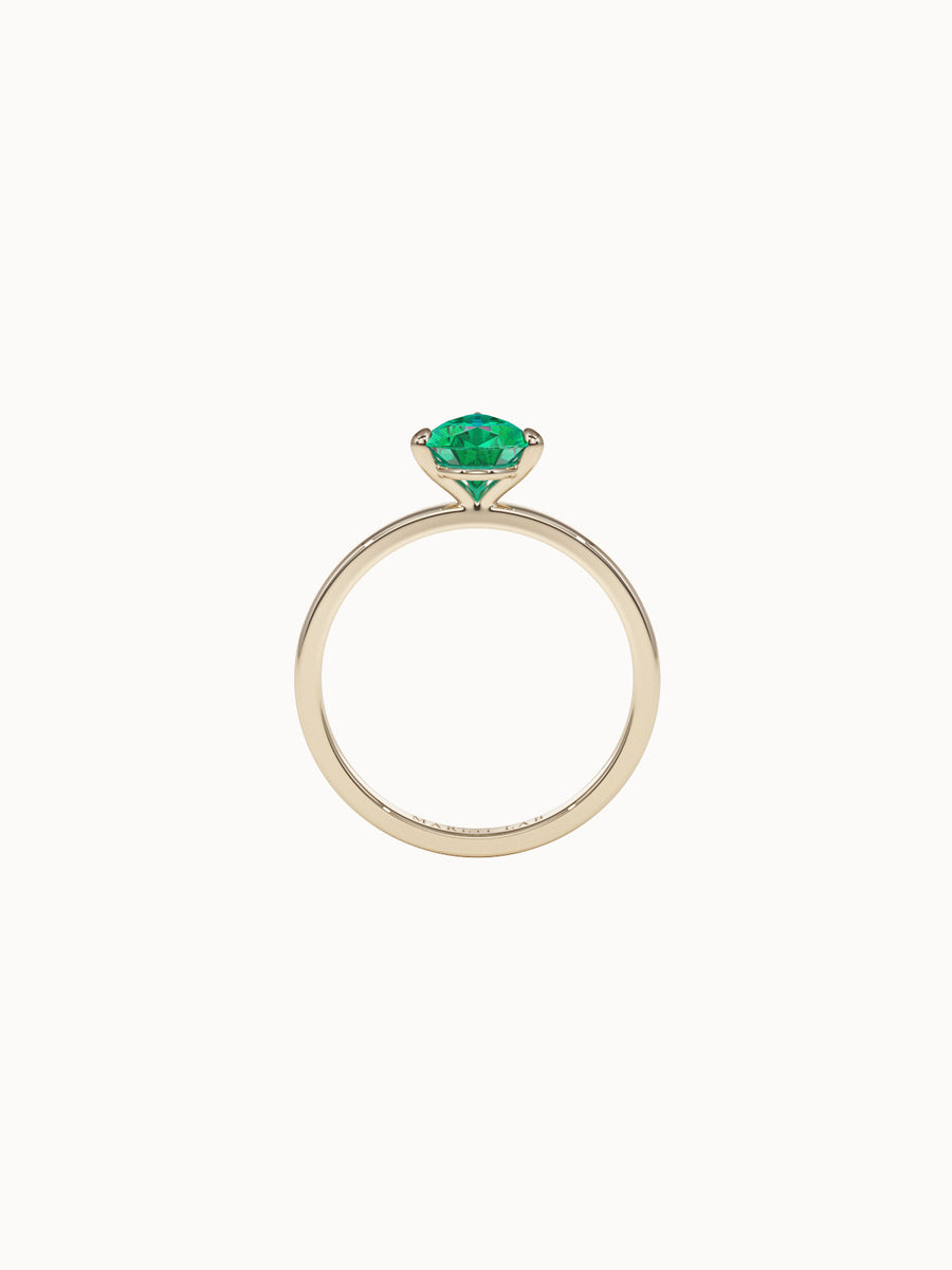 Solitaire-Emerald-Pear-Cut-Engagement-Ring-Yellow-Gold-MARLII-LAB