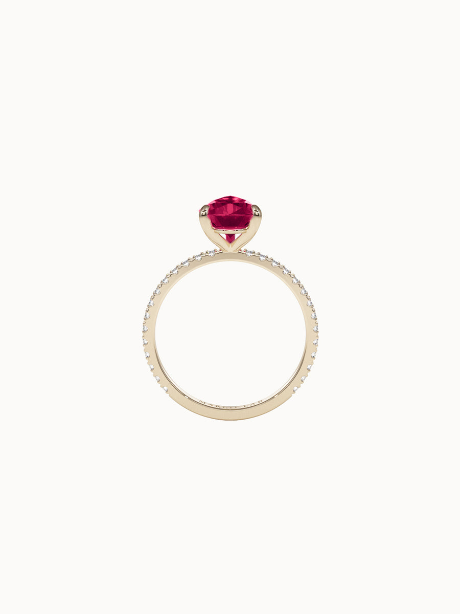 Solitaire-Ruby-Pear-Cut-Engagement-Ring-With-Pave-Band-Yellow-Gold-MARLII-LAB