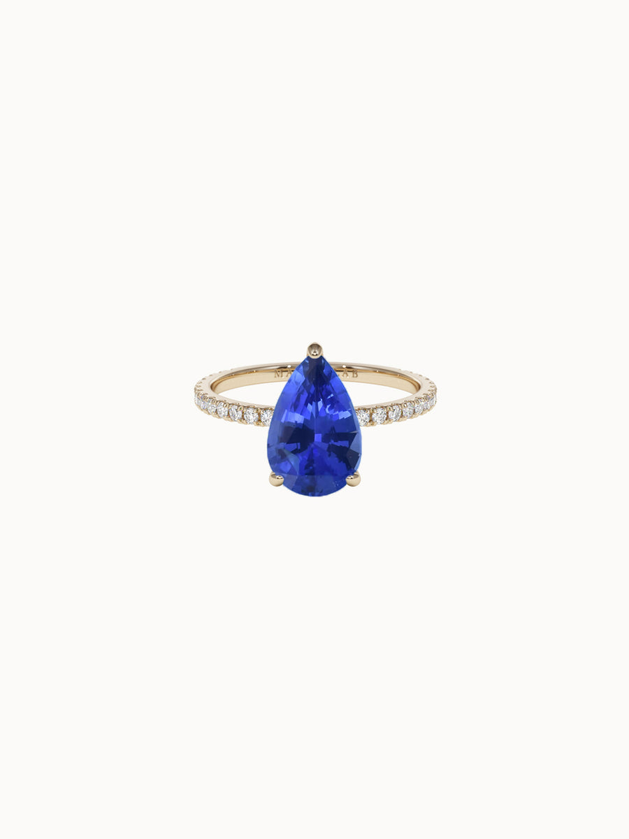 Solitaire-Sapphire-Pear-Cut-Engagement-Ring-With-Pave-Band-Yellow-Gold-MARLII-LAB