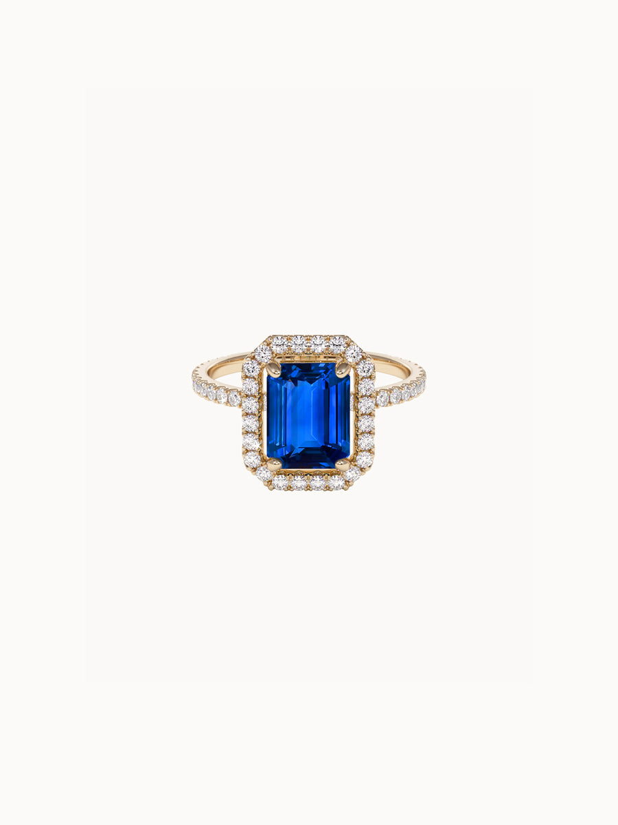 Emerald-Cut-Sapphire-Halo-Engagement-Ring-Yellow-Gold-MARLII-LAB