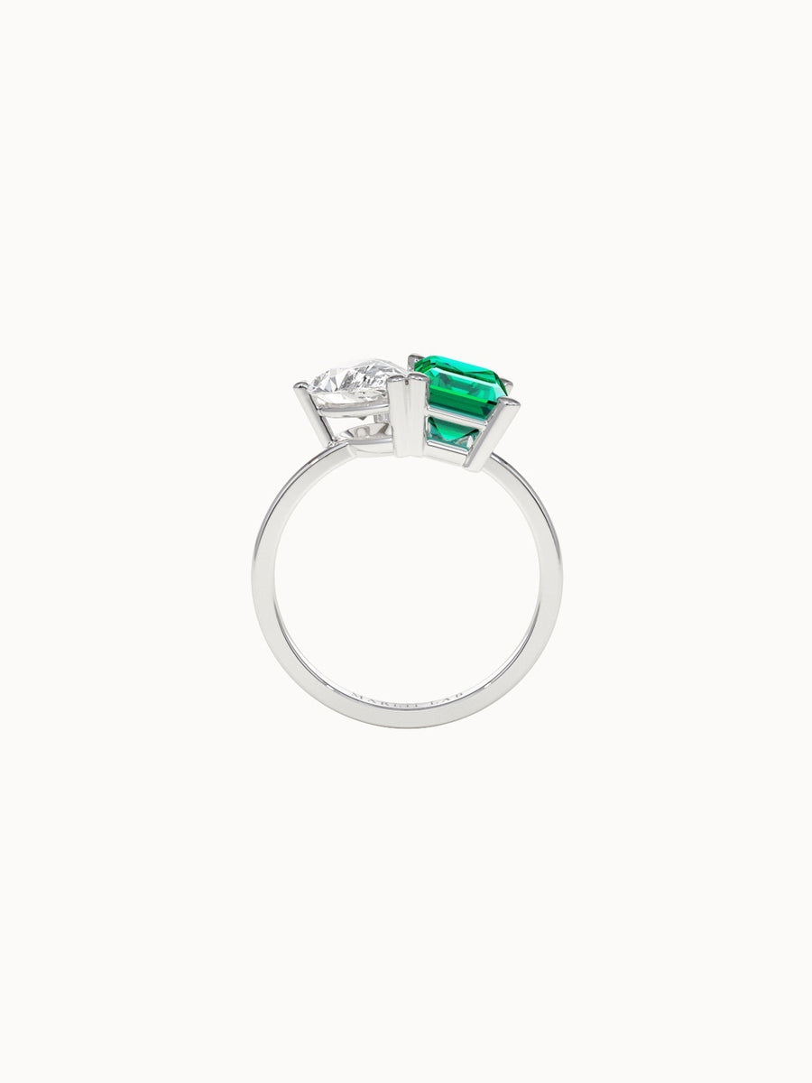 Toi-et-Moi-Emerald-and-Diamond-Engagement-Ring-Pear-and-Emerald-Cut-White-Gold-MARLII-LAB