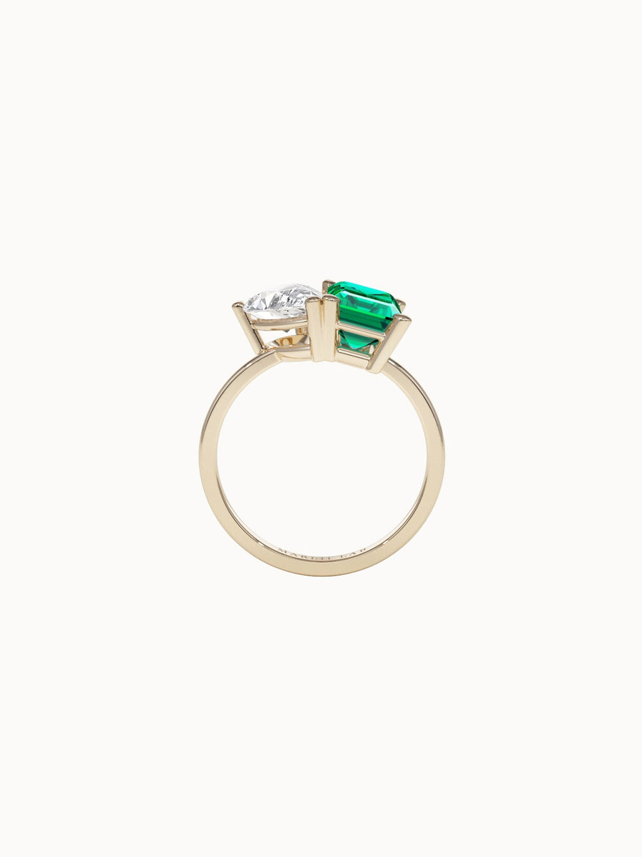 Toi-et-Moi-Emerald-and-Diamond-Engagement-Ring-Pear-and-Emerald-Cut-Yellow-Gold-MARLII-LAB