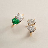 Unity Pear & Emerald Engagement Ring