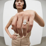 Pear Cut Diamond in Compass Setting